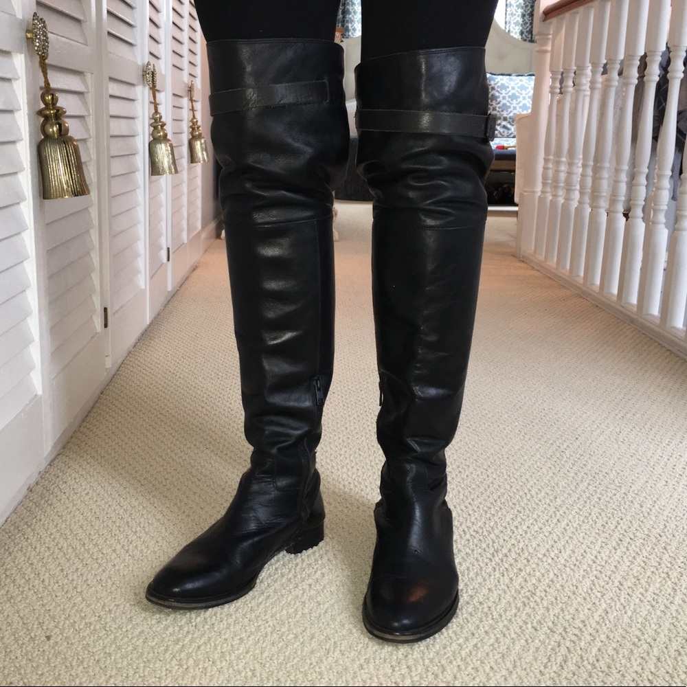 All Saints over the knee leather boots - Picture 2 of 11